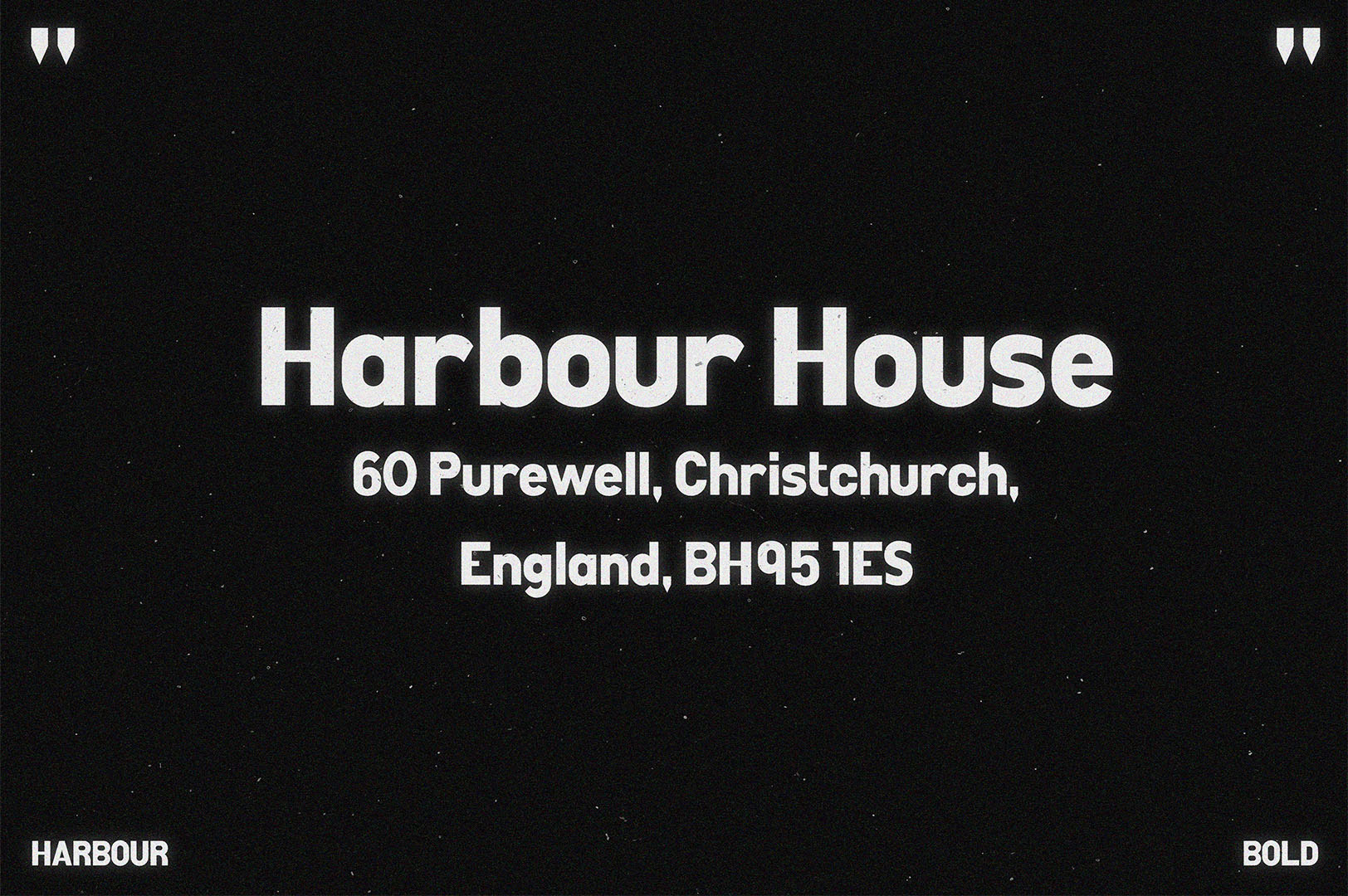 Présentation de la typographie Harbour au travers d'un pangramme